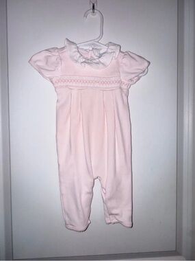 Edgehill Collection Pale Pink Smocked Footie One-Piece